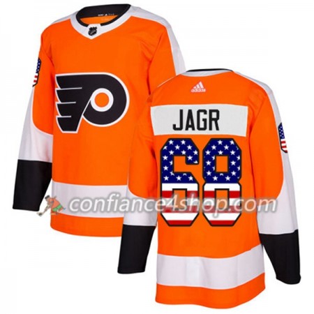 Adidas Maillot de Hockey Philadelphia Flyers Jaromir Jagr 68 2017-2018 Orange USA Flag Fashion Authentic - Homme